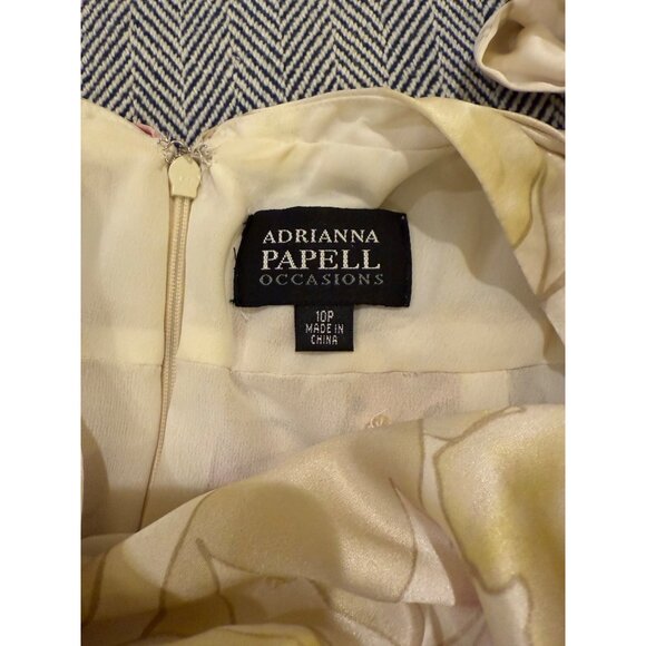 Adrianna Papell Floral Halter Neck Dress With Tulle Underskirt & Vibrant Print - Picture 12 of 12